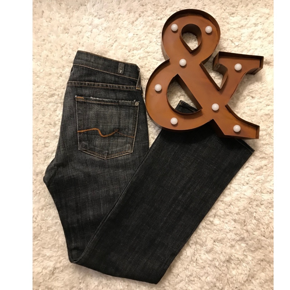 7 for all mankind black bootcut jeans sz 27